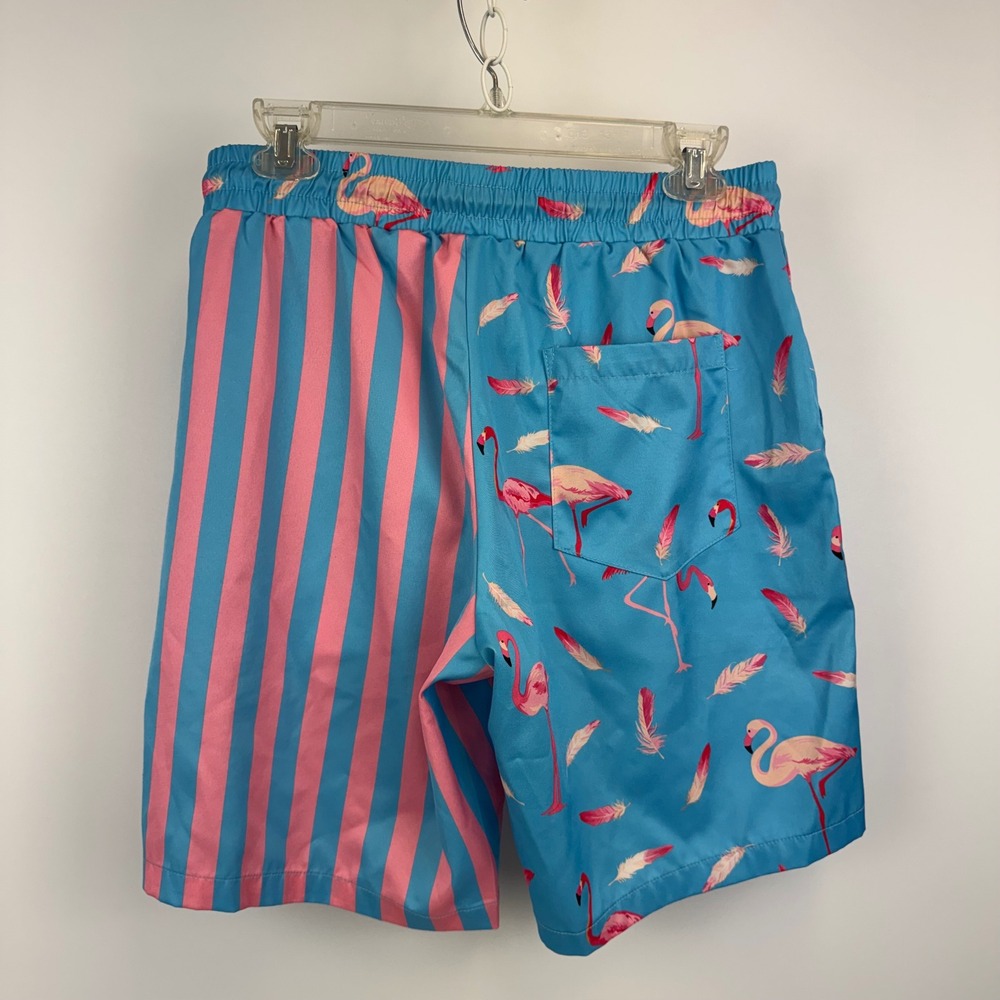 Vatpave Mens Flamingo Stripe Matching Set Blue Pink Summer Beach Outfit Small - Picture 3 of 14
